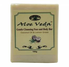 Aloe Veda Gentle Cleansing Face and Body Bar Coconut Oil and Lemon Grass