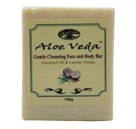 Aloe Veda Gentle Cleansing Face and Body Bar Coconut Oil and Lemon Grass