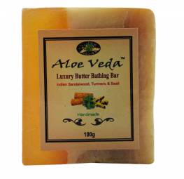 Aloe Veda Luxury Butter Bathing Bar Indian Sandalwood-Turmeric and Basil