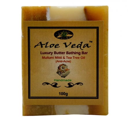 Aloe Veda Luxury Butter Bathing Bar Multani Mitti and Tea Tree Oil