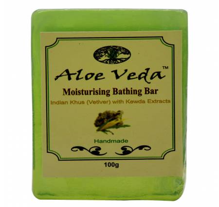 Aloe Veda Moisturising Bathing Bar Indian Khus (Vetiver) with Kewda Extracts