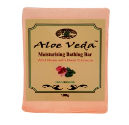 Aloe Veda Moisturising Bathing Bar Wild Rose with Basil Extracts