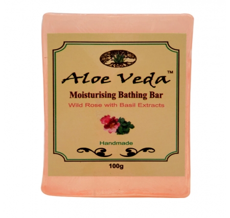Aloe Veda Moisturising Bathing Bar Wild Rose with Basil Extracts